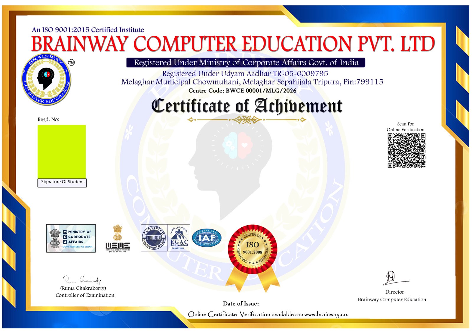 Sample Certificate